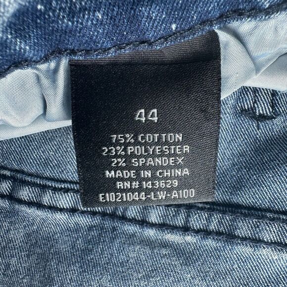 Encrypted Blue Acid Wash Moto Ribbed Distressed Jeans Men's Size 44 Streetwear - Picture 5 of 5